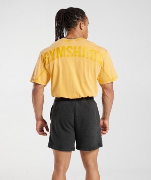 T-Shirts Gymshark Power Washed T-Shirt Amarillo | RAKUM6820