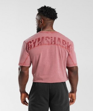 T-Shirts Gymshark Power Washed T-Shirt Rojas | RKXHQ0561