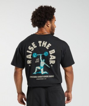 T-Shirts Gymshark Raise the Bar T-Shirt Negras | UVOTL6238