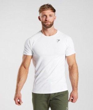 T-Shirts Gymshark React T-Shirt Blancas | ZKUEG5329