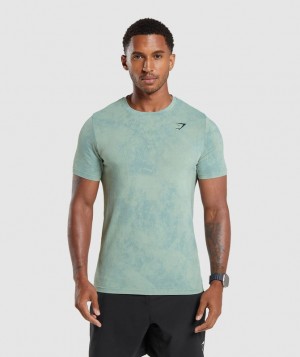 T-Shirts Gymshark Washed Seamless T-Shirt Azules | SNHYE3642