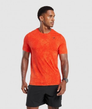 T-Shirts Gymshark Washed Seamless T-Shirt Naranjas | XMGOW5621