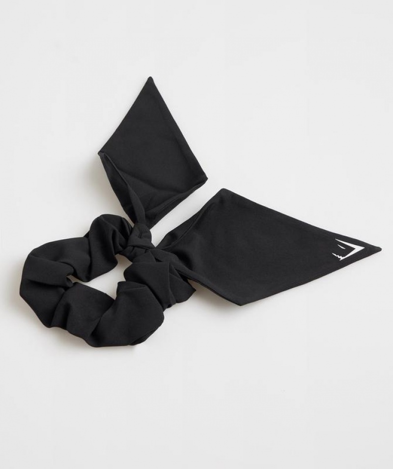 Accesorios Para El Cabello Gymshark Bow Scrunchie Negras | FBAZN0354