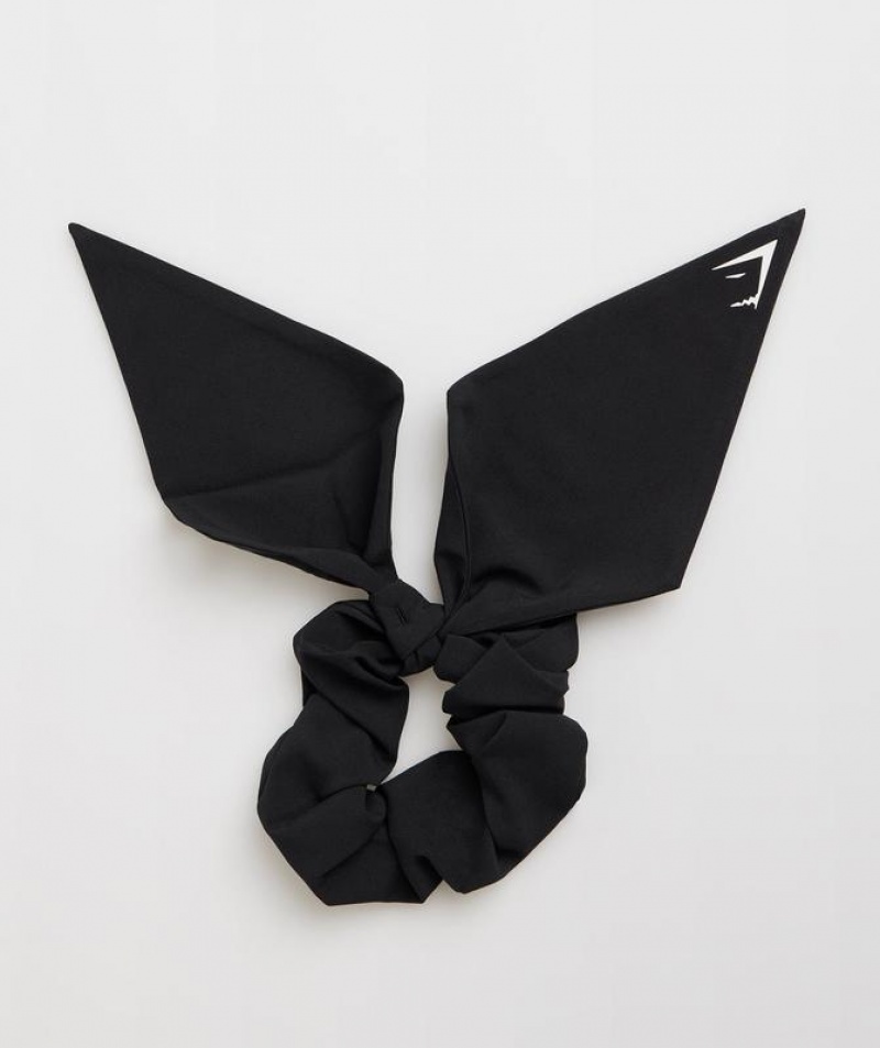 Accesorios Para El Cabello Gymshark Bow Scrunchie Negras | FBAZN0354