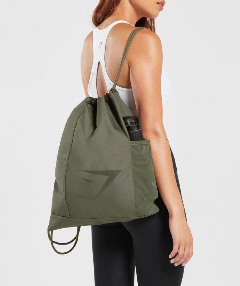 All Bags Gymshark Sharkhead Gymsack Verde Oliva | ZLXIR4970