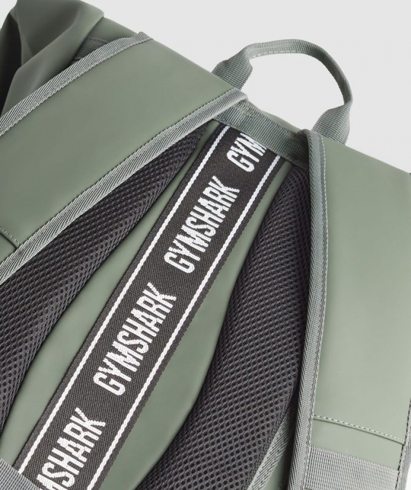 All Bags Gymshark Sleek Backpack Roll Top Verde | NXOMZ3481