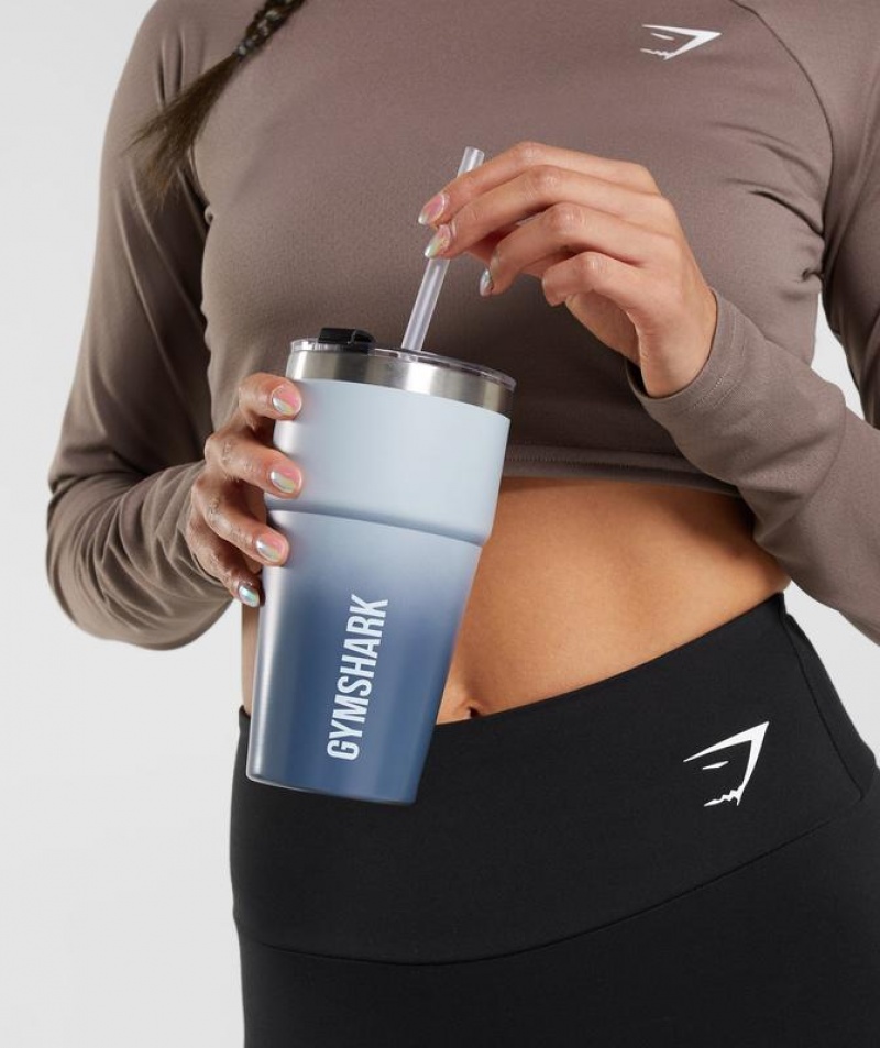 All Bottles Gymshark Insulated Straw Cup Azules | ENGXW8964