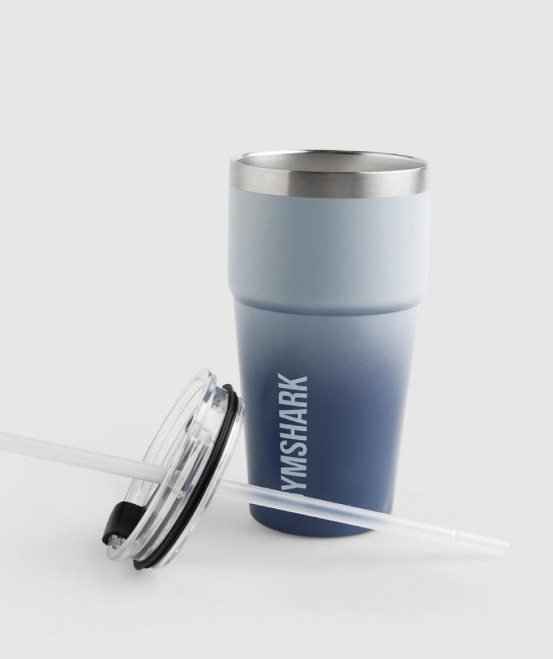 All Bottles Gymshark Insulated Straw Cup Azules | ENGXW8964