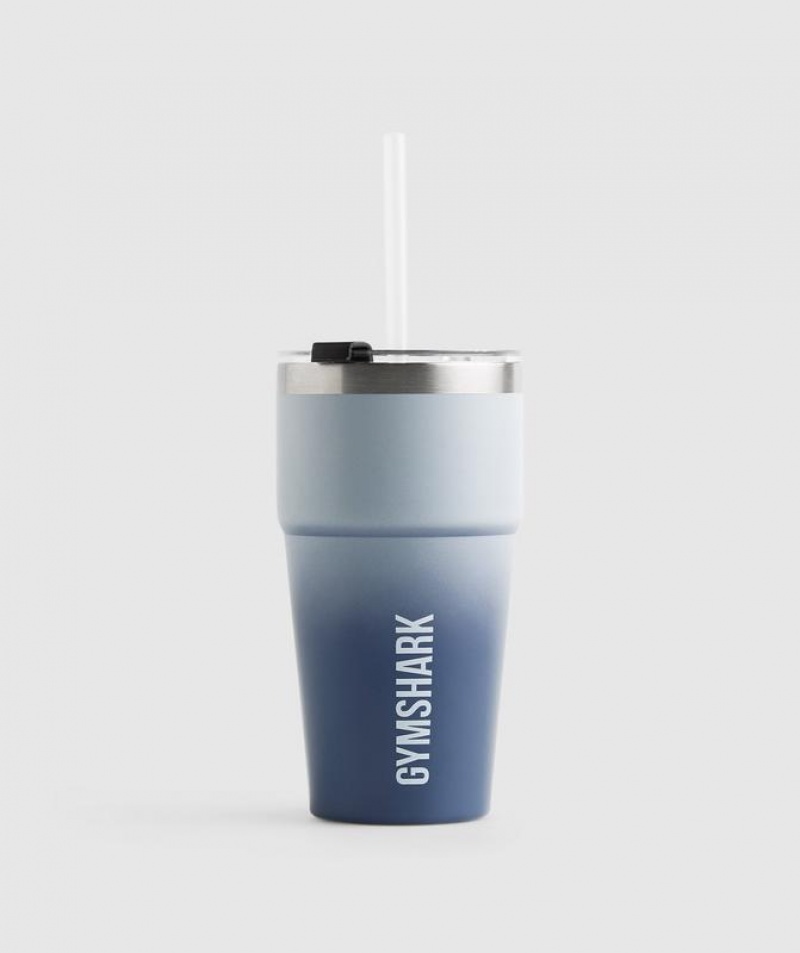 All Bottles Gymshark Insulated Straw Cup Azules | ENGXW8964