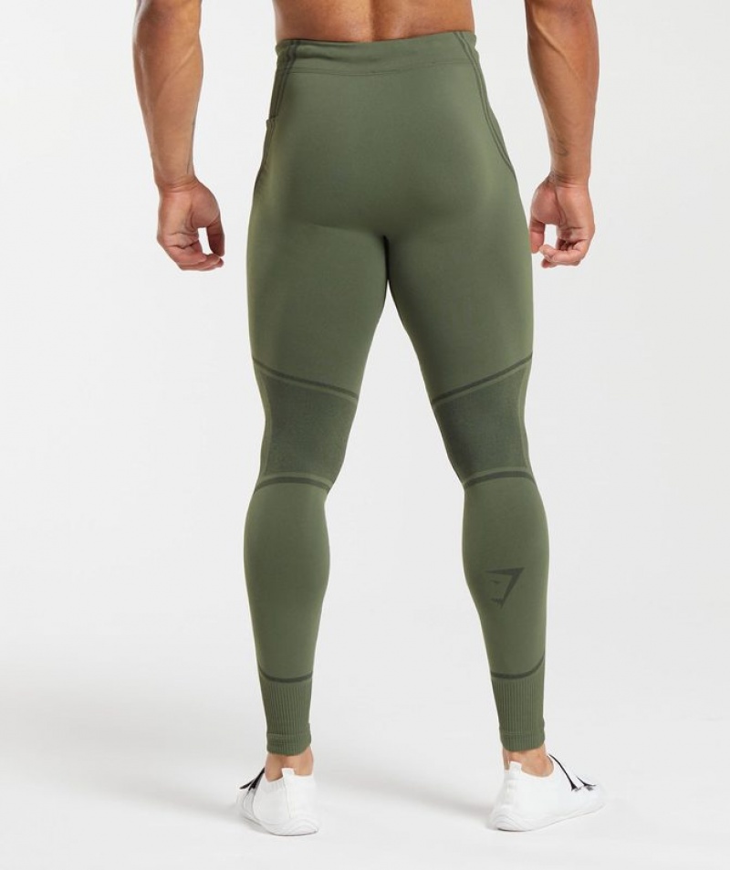 Baselayer Gymshark 315 Seamless Tights Winter Olive/Black | OSLNH4089