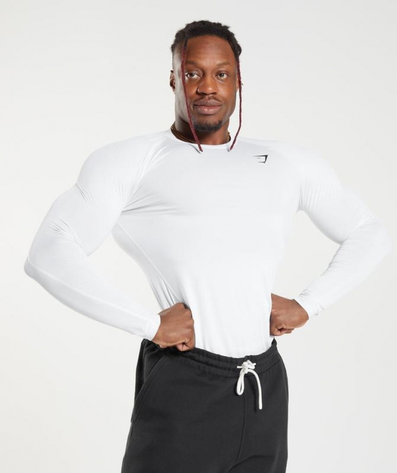 Baselayer Gymshark Element Baselayer Long Sleeve T-Shirt Blancas | RQZYK4526