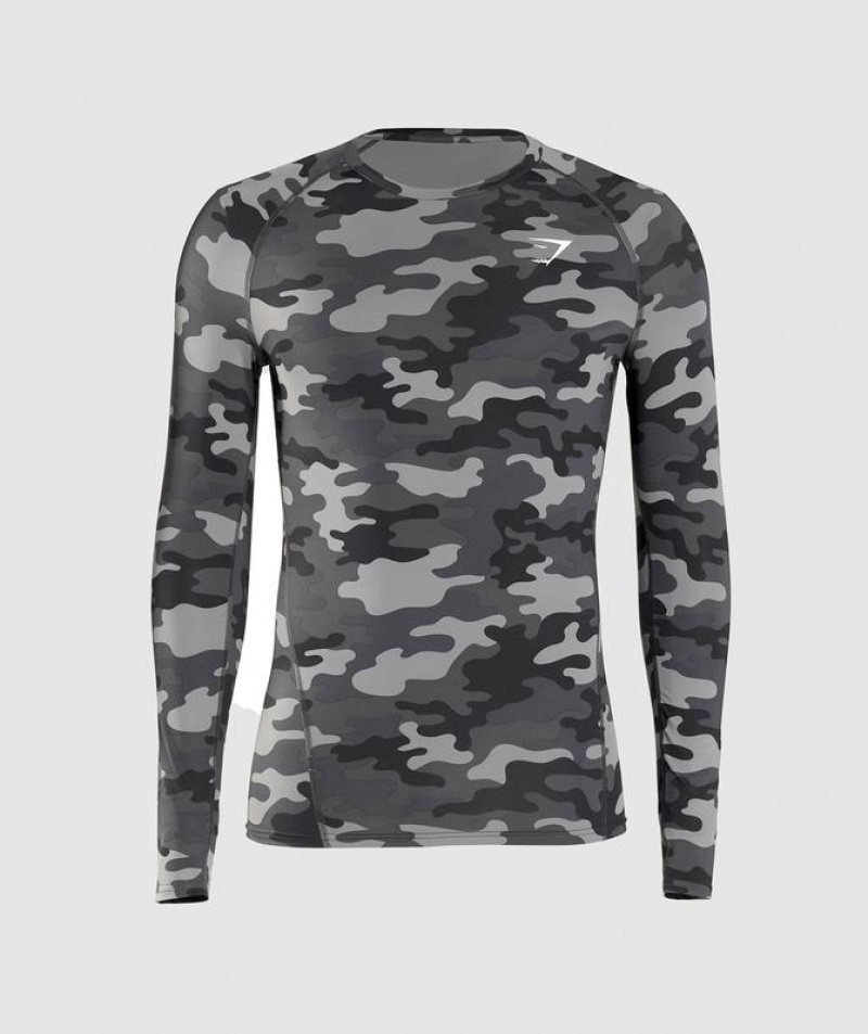 Baselayer Gymshark Element Baselayer Long Sleeve Top Gris | FLEYD7850