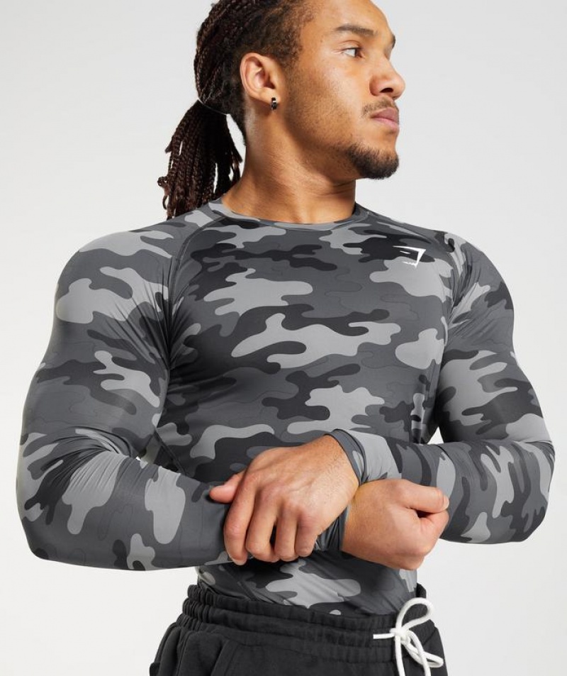 Baselayer Gymshark Element Baselayer Long Sleeve Top Gris | FLEYD7850