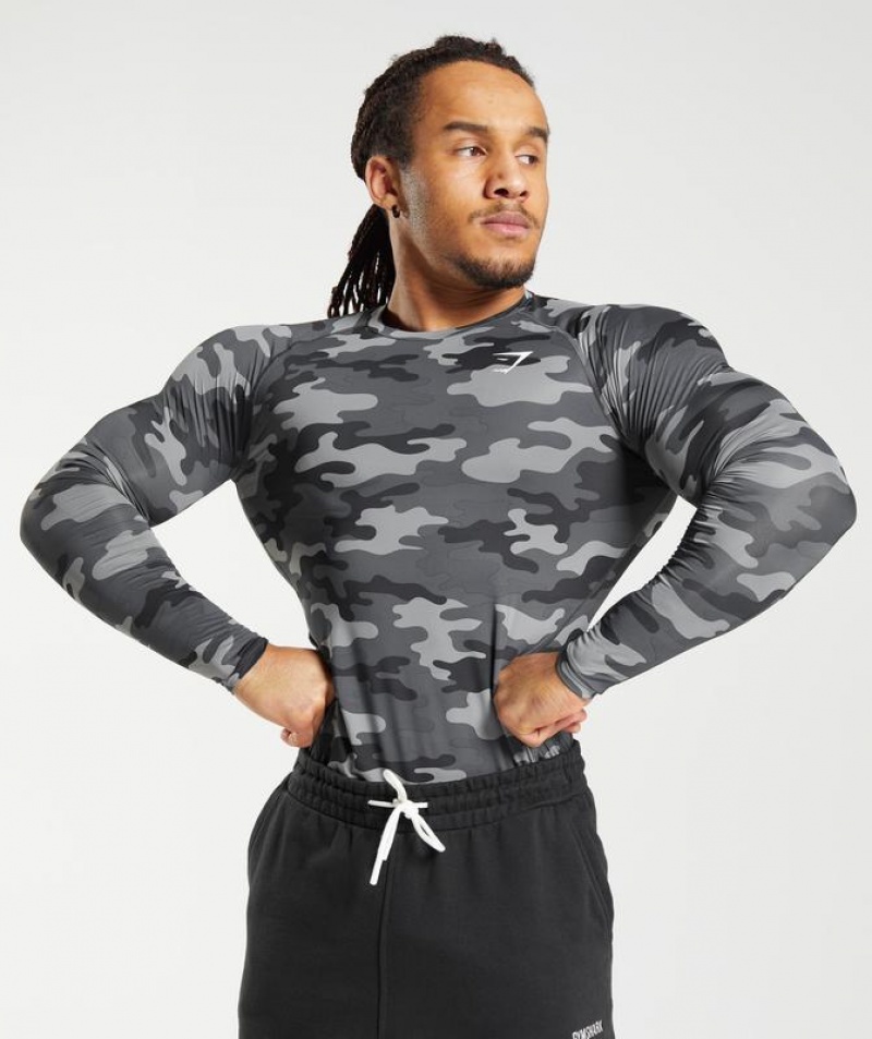 Baselayer Gymshark Element Baselayer Long Sleeve Top Gris | FLEYD7850