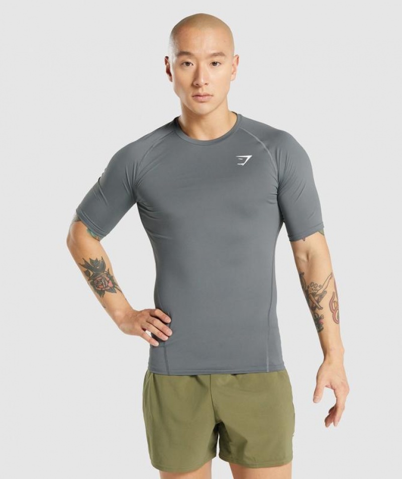 Baselayer Gymshark Element Baselayer T-Shirt Charcoal | EVTFL4593