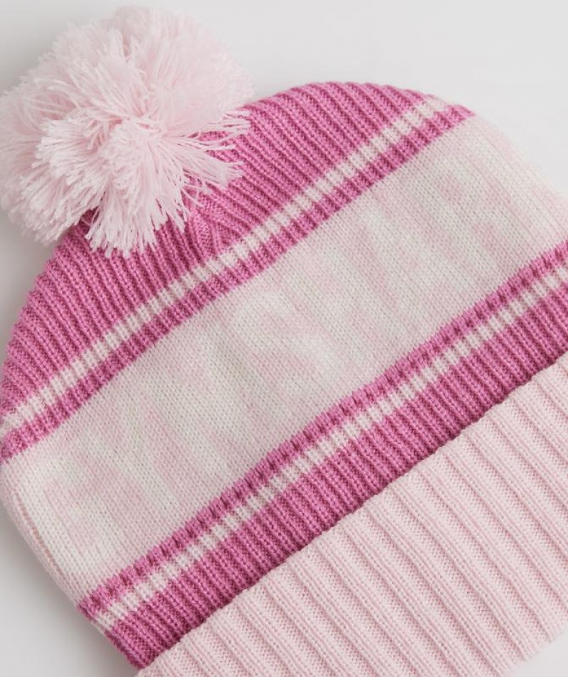 Beanies Gymshark Pom Beanie Blossom Pink/Sweet Pink/White | MLXFY8625