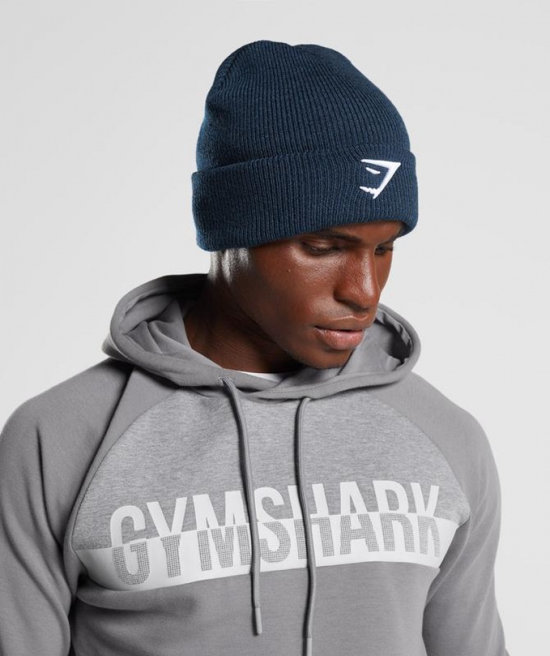 Beanies Gymshark Sharkhead Beanie Azul Marino | NKVEP2603