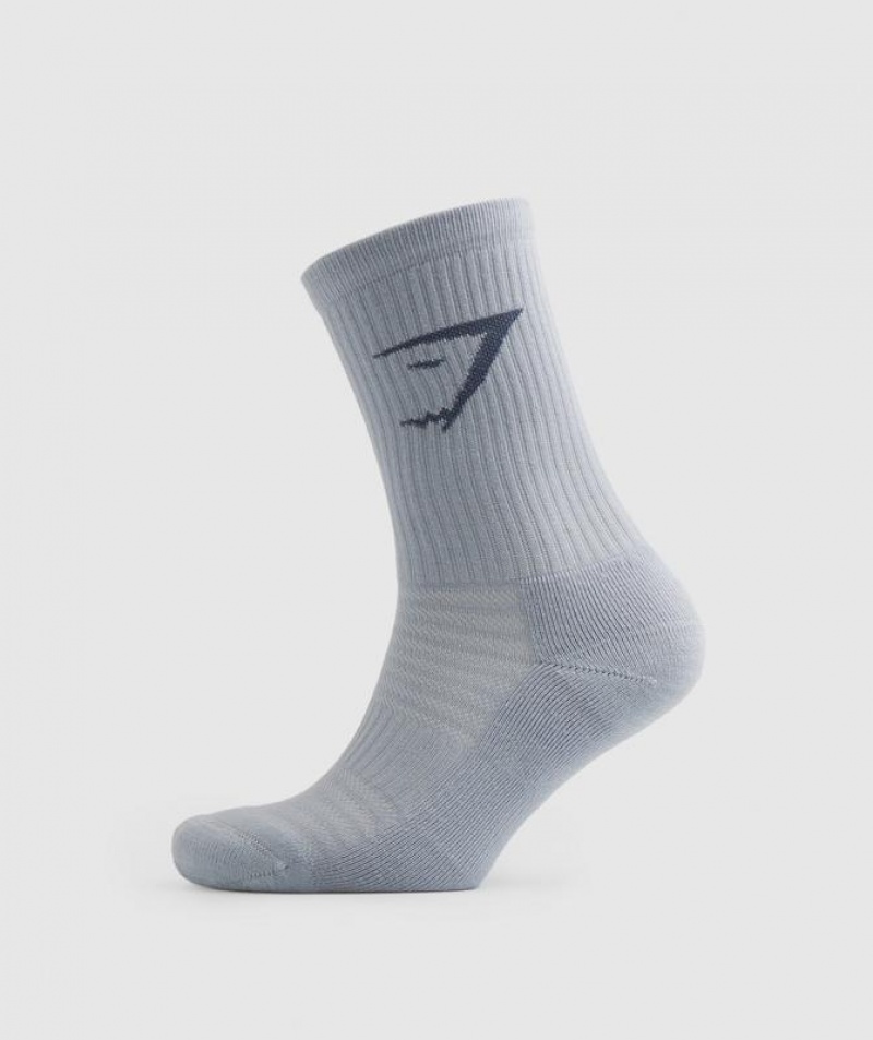 Calcetines Gymshark Crew Socks 3pk Green/Grey/Blue | MJHNO1962