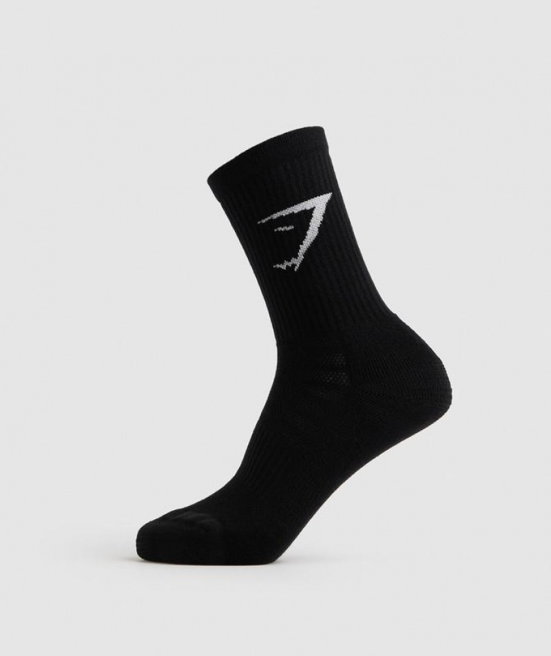 Calcetines Gymshark Crew Socks 3pk Negras | MVXUW4089