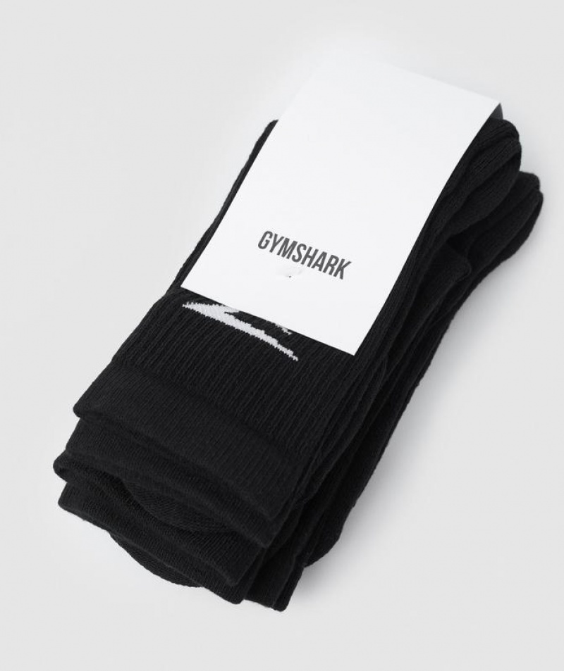 Calcetines Gymshark Crew Socks 3pk Negras | MVXUW4089