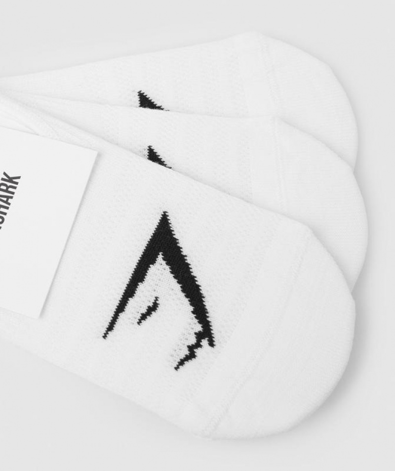 Calcetines Gymshark No Show Socks 3pk Blancas | VFZTI7980