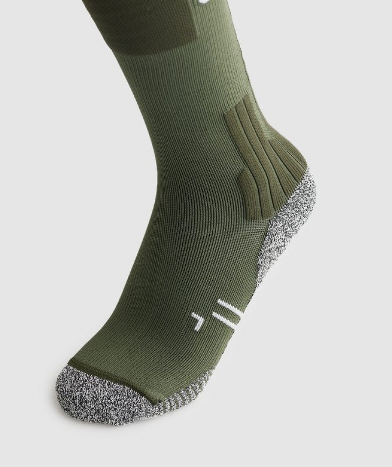 Calcetines Gymshark Weightlifting Sock Verde Oliva Verde | ZLPCR4859