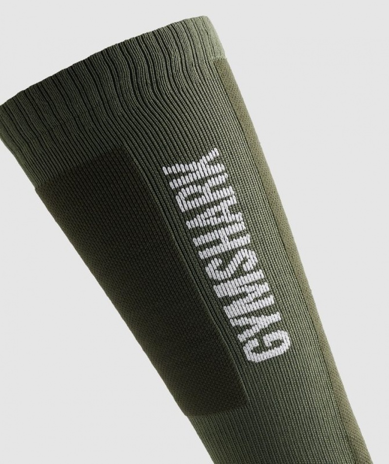 Calcetines Gymshark Weightlifting Sock Verde Oliva Verde | ZLPCR4859