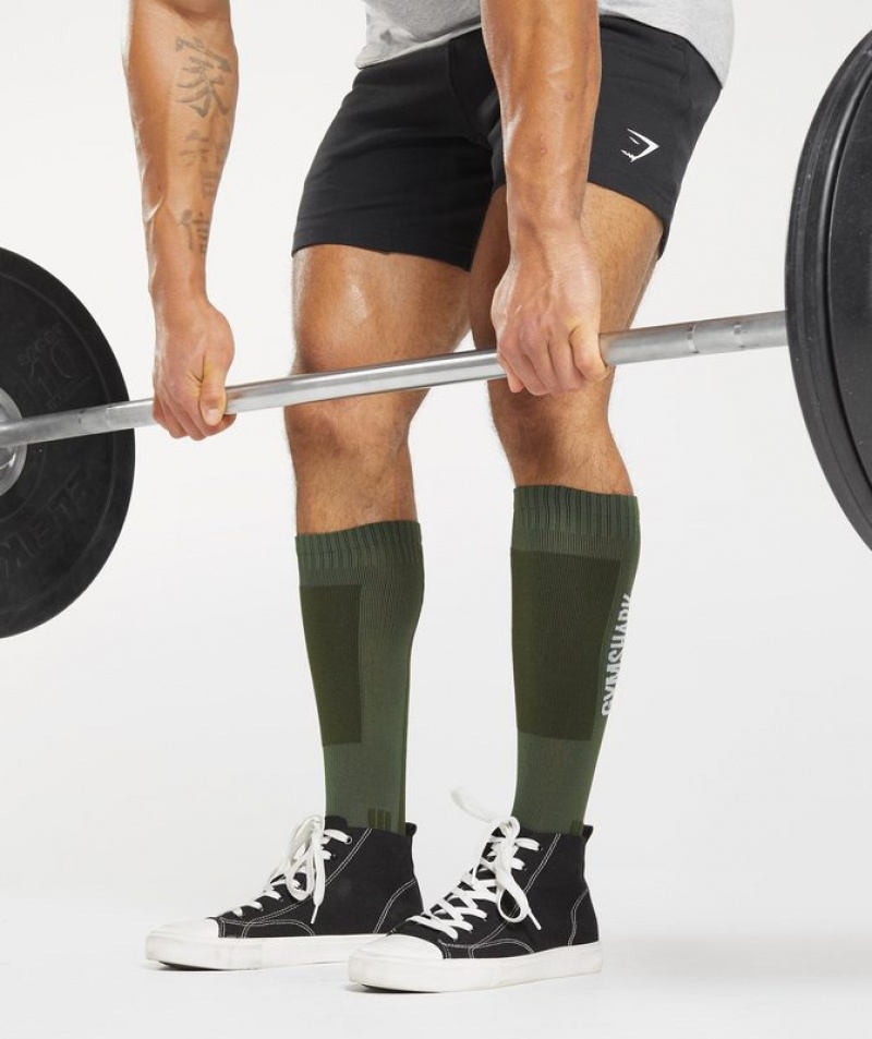 Calcetines Gymshark Weightlifting Sock Verde Oliva Verde | ZLPCR4859