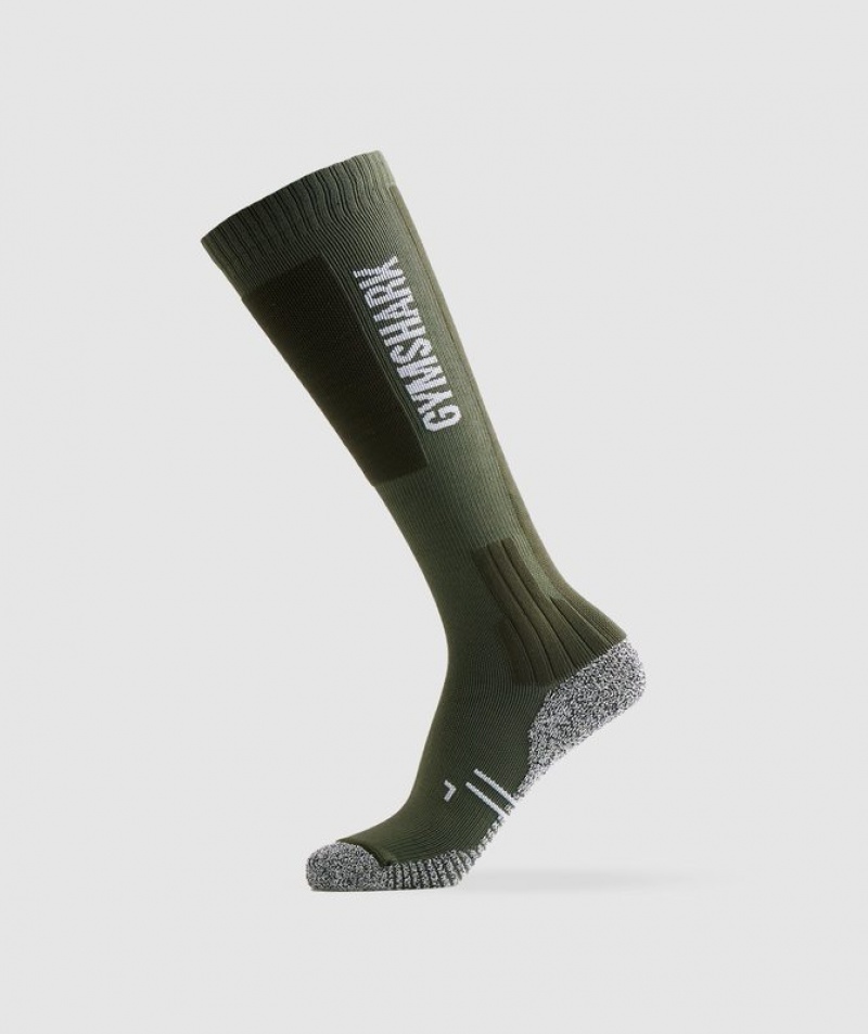 Calcetines Gymshark Weightlifting Sock Verde Oliva Verde | ZLPCR4859