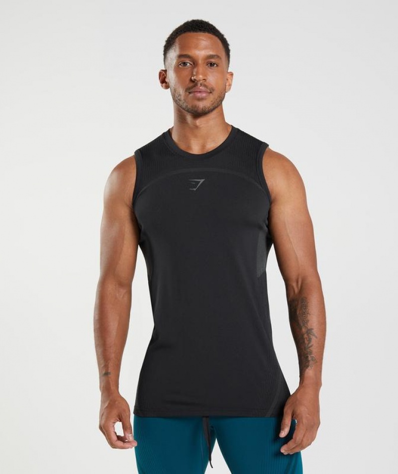 Camiseta Tirantes Gymshark 315 Seamless Tank Negras | POBCD7150