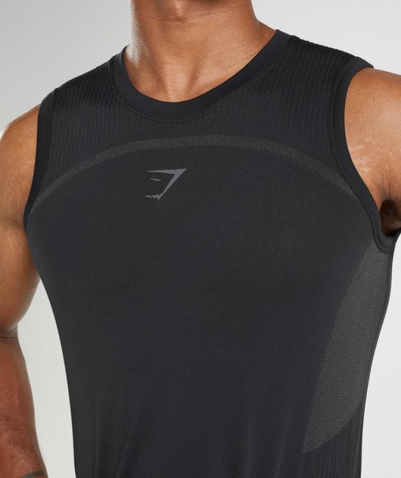 Camiseta Tirantes Gymshark 315 Seamless Tank Negras | POBCD7150