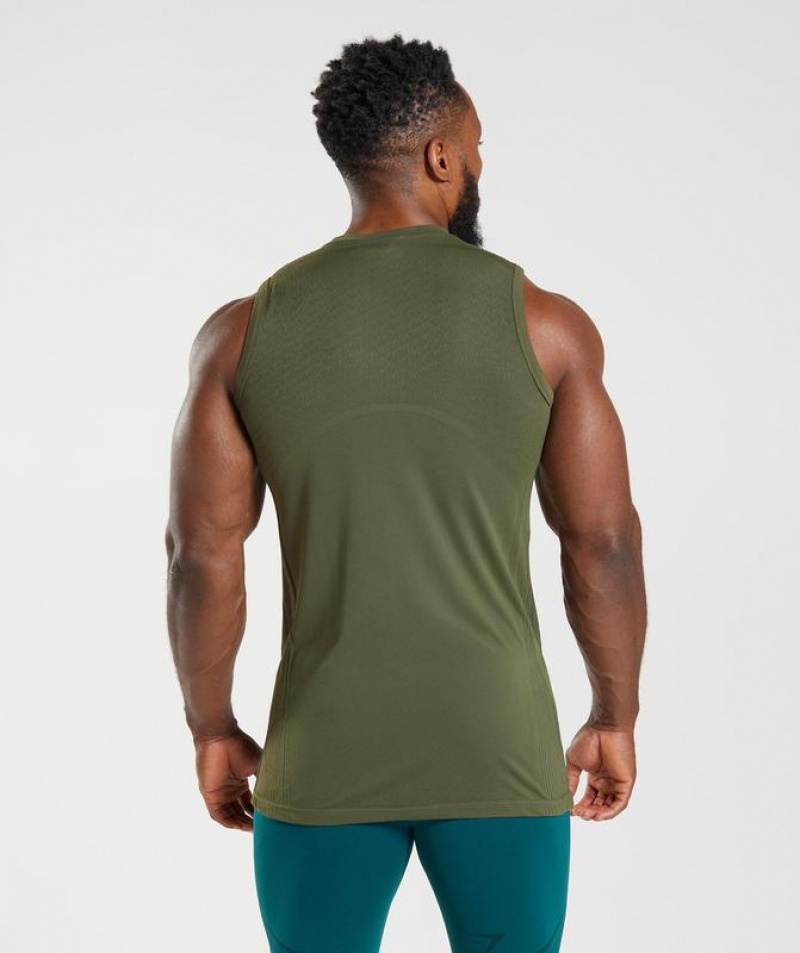 Camiseta Tirantes Gymshark 315 Seamless Tank Verde | TKABR9756