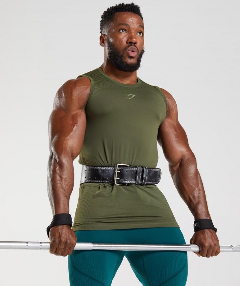 Camiseta Tirantes Gymshark 315 Seamless Tank Verde | TKABR9756