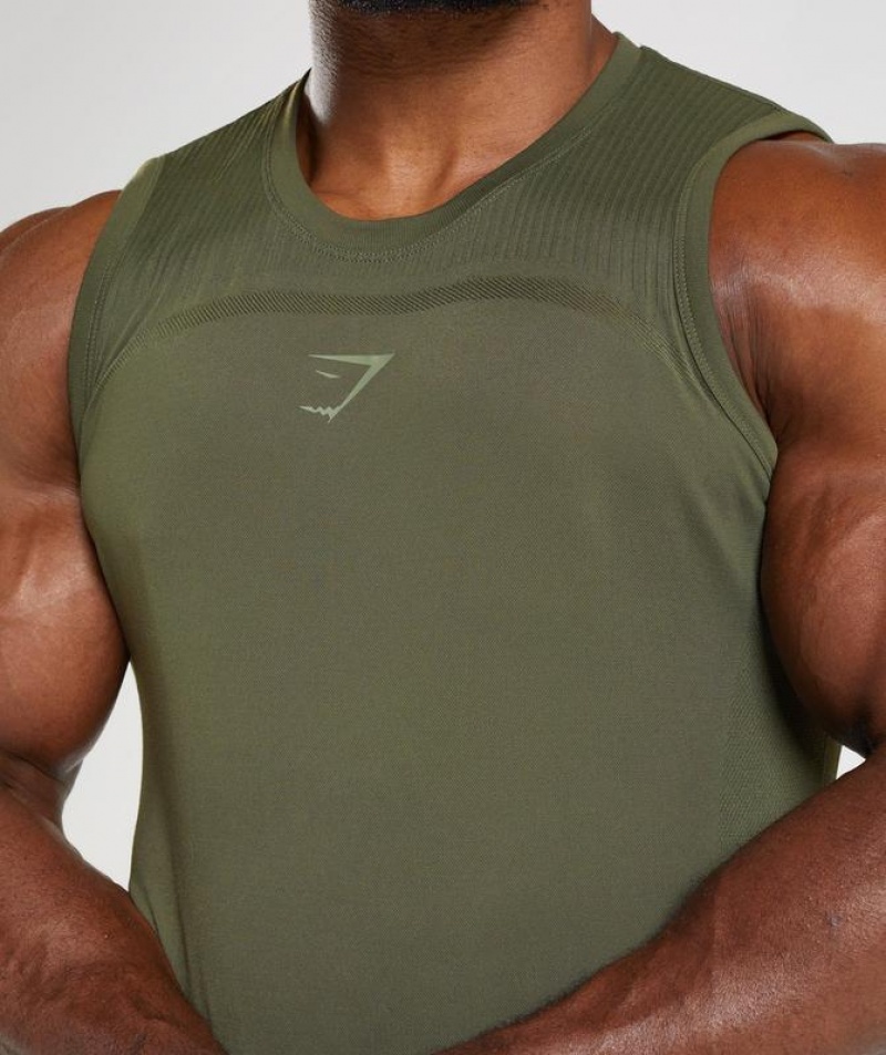 Camiseta Tirantes Gymshark 315 Seamless Tank Verde | TKABR9756