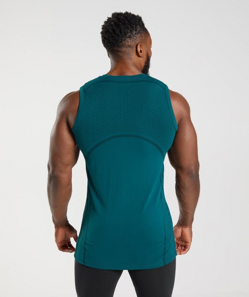 Camiseta Tirantes Gymshark 315 Seamless Tank Winter Teal/Black | YKJFN4903