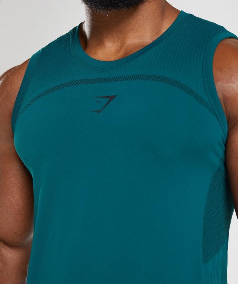 Camiseta Tirantes Gymshark 315 Seamless Tank Winter Teal/Black | YKJFN4903