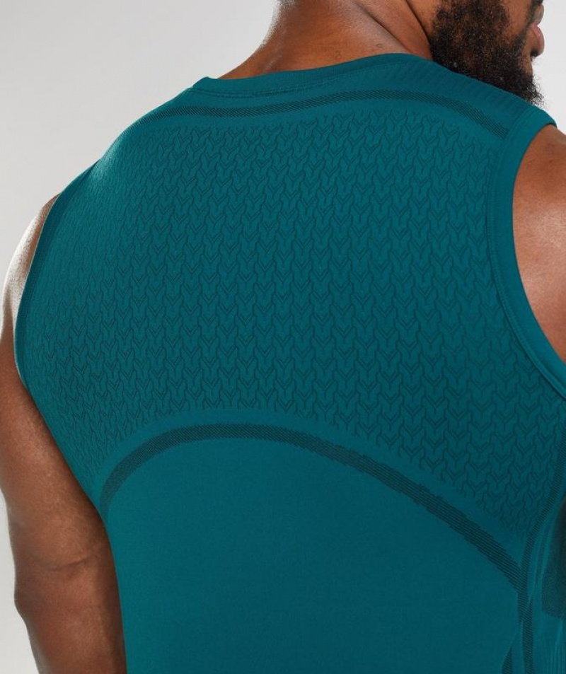 Camiseta Tirantes Gymshark 315 Seamless Tank Winter Teal/Black | YKJFN4903