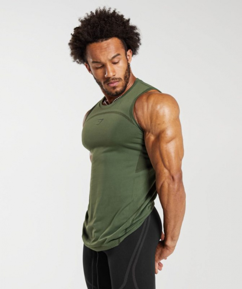 Camiseta Tirantes Gymshark 315 Seamless Tank Verde Oliva Verde | EXONW0591