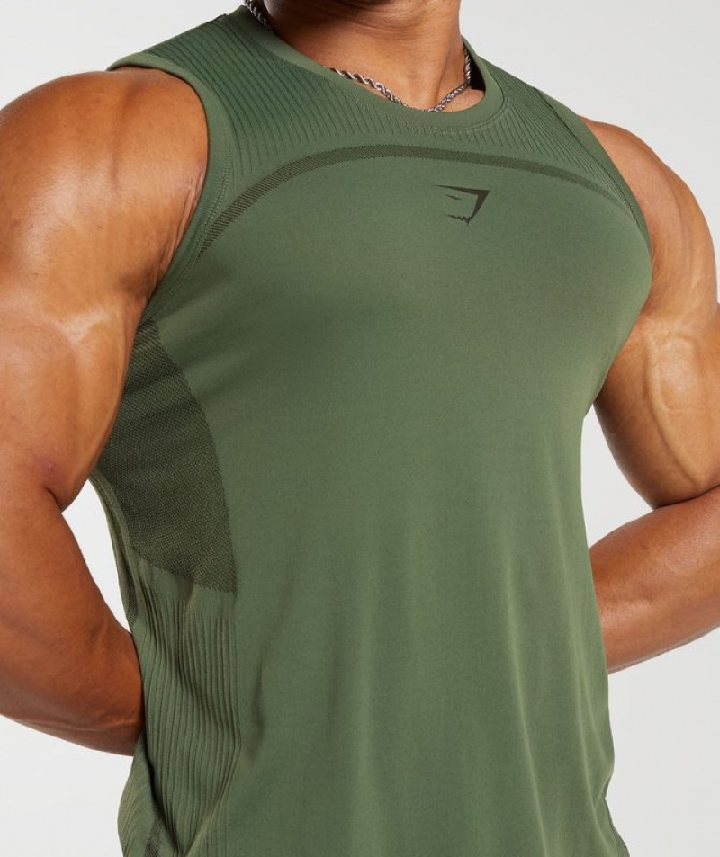 Camiseta Tirantes Gymshark 315 Seamless Tank Verde Oliva Verde | EXONW0591