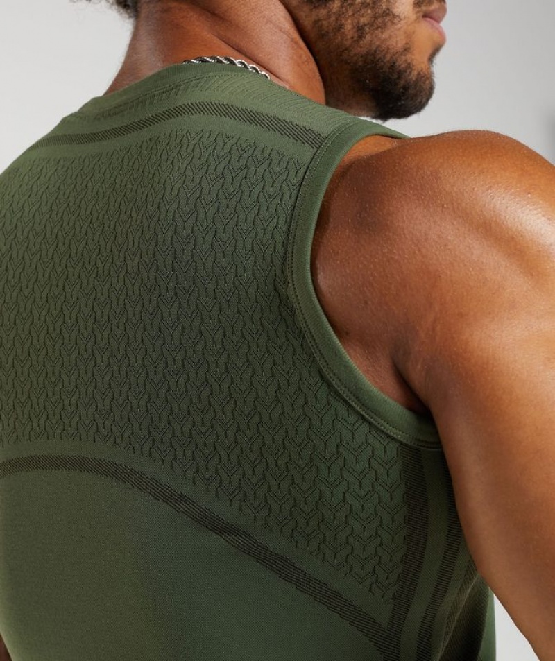 Camiseta Tirantes Gymshark 315 Seamless Tank Verde Oliva Verde | EXONW0591