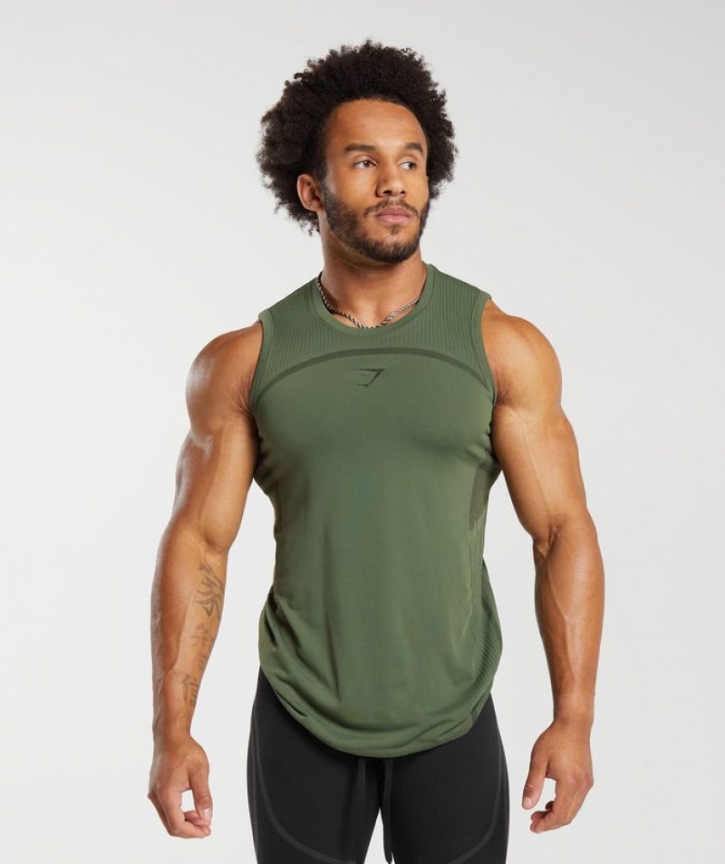 Camiseta Tirantes Gymshark 315 Seamless Tank Verde Oliva Verde | EXONW0591