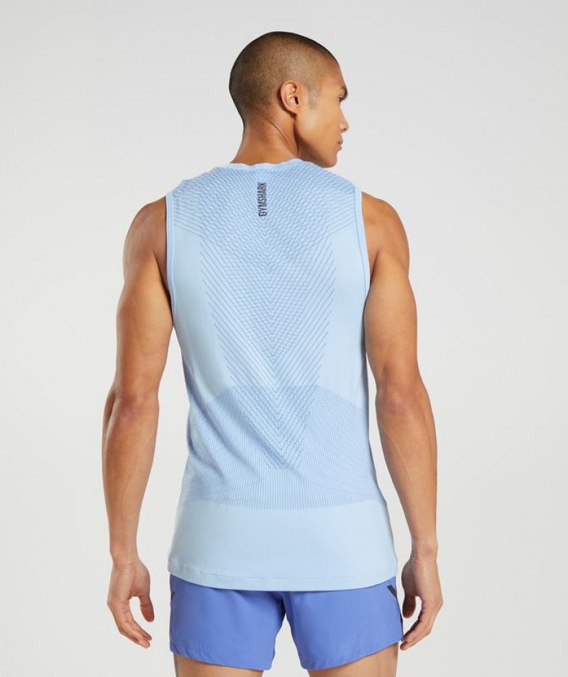 Camiseta Tirantes Gymshark Apex Seamless Tank Azules | ORZNB0326