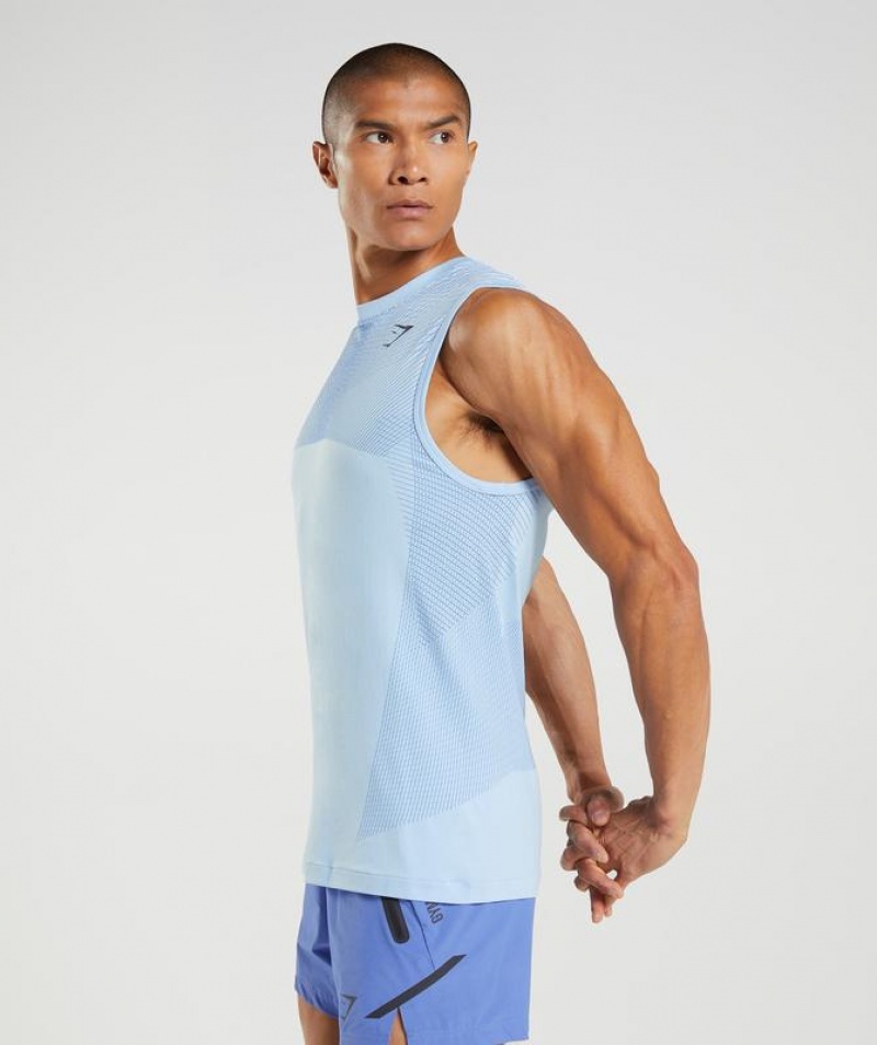 Camiseta Tirantes Gymshark Apex Seamless Tank Azules | ORZNB0326