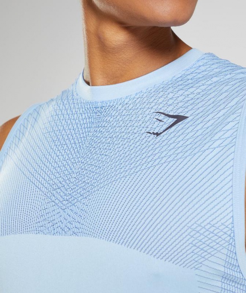 Camiseta Tirantes Gymshark Apex Seamless Tank Azules | ORZNB0326