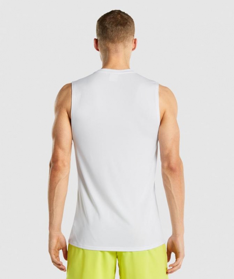 Camiseta Tirantes Gymshark Arrival Sin Manga T-Shirt Blancas | SWQBP7264