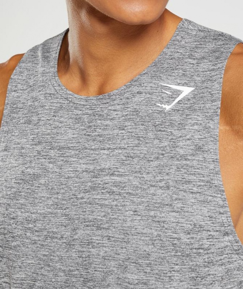 Camiseta Tirantes Gymshark Arrival Slim Marl Tank Gris | MFCBU4028