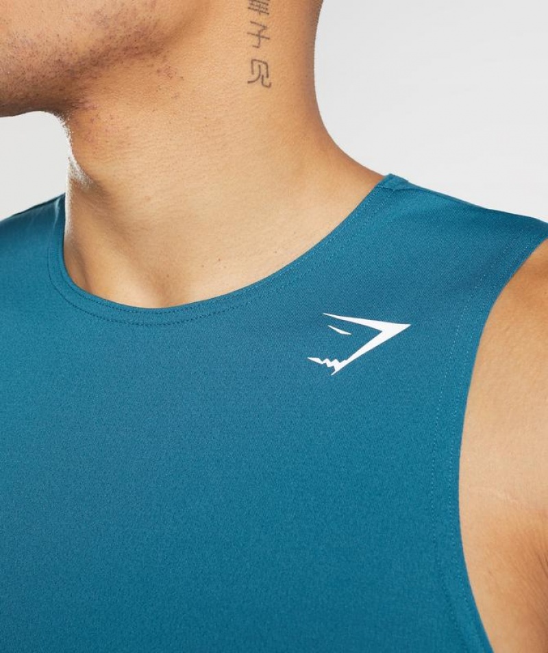 Camiseta Tirantes Gymshark Arrival Tank Azules | ZNRVU2357