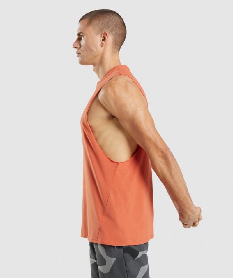 Camiseta Tirantes Gymshark Critical Drop Arm Tank Naranjas | DWFZY3269