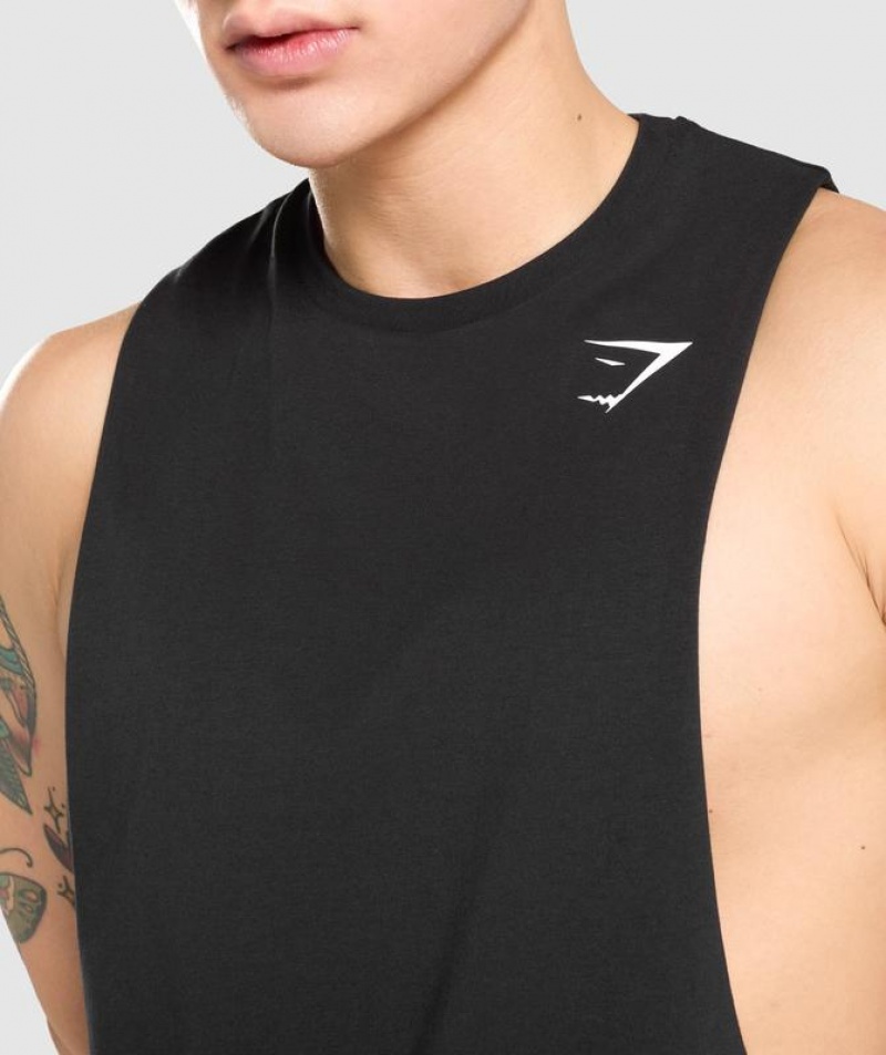 Camiseta Tirantes Gymshark Critical Drop Arm Tank Negras | FMWIN9237