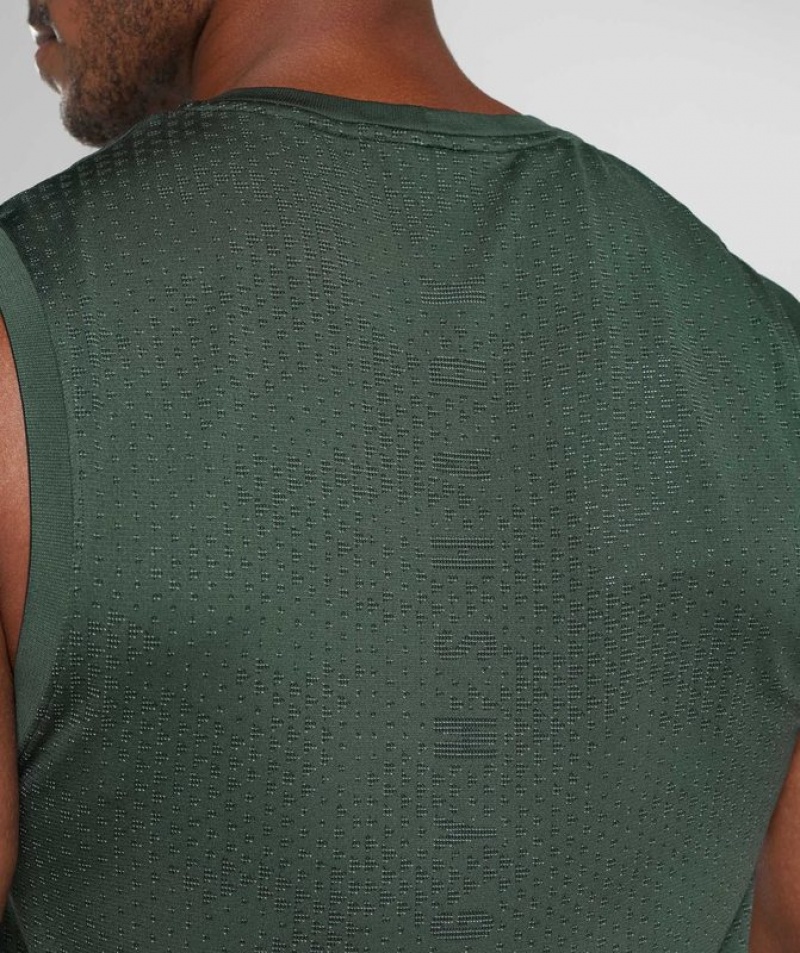 Camiseta Tirantes Gymshark Deporte Seamless Tank Fog Green/Black | TOBRA7108